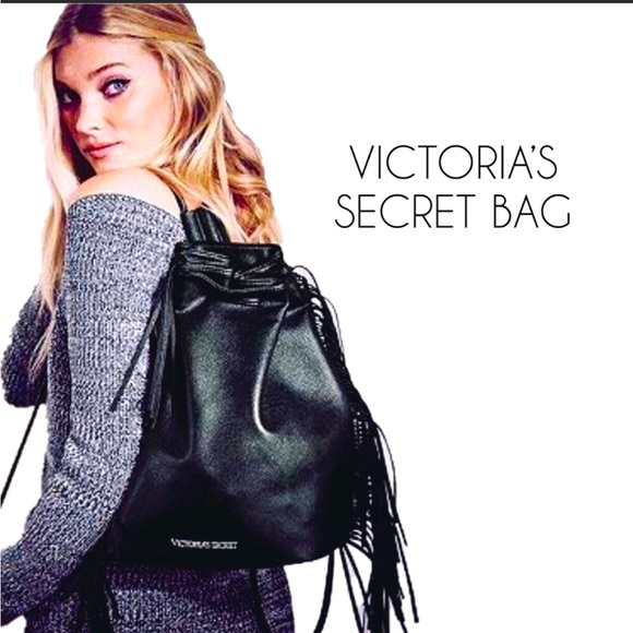 Victoria's Secret Bags Victorias Secret Fashion Show Fringe Black Backpack Poshmark